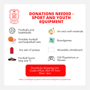 Donations need for sport and youth equipment