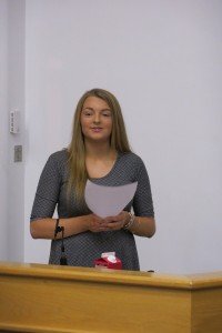 Orlagh O Sullivan presenting information on Obesity